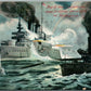 GERMAN NAVY BATTLE ANTIQUE POSTCARD