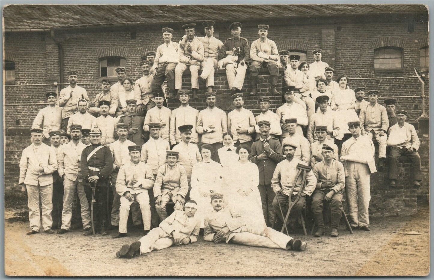 WWI ERA GERMAN HOSPITAL RED CROSS NURSES ANTIQUE REAL PHOTO POSTCARD RPPC
