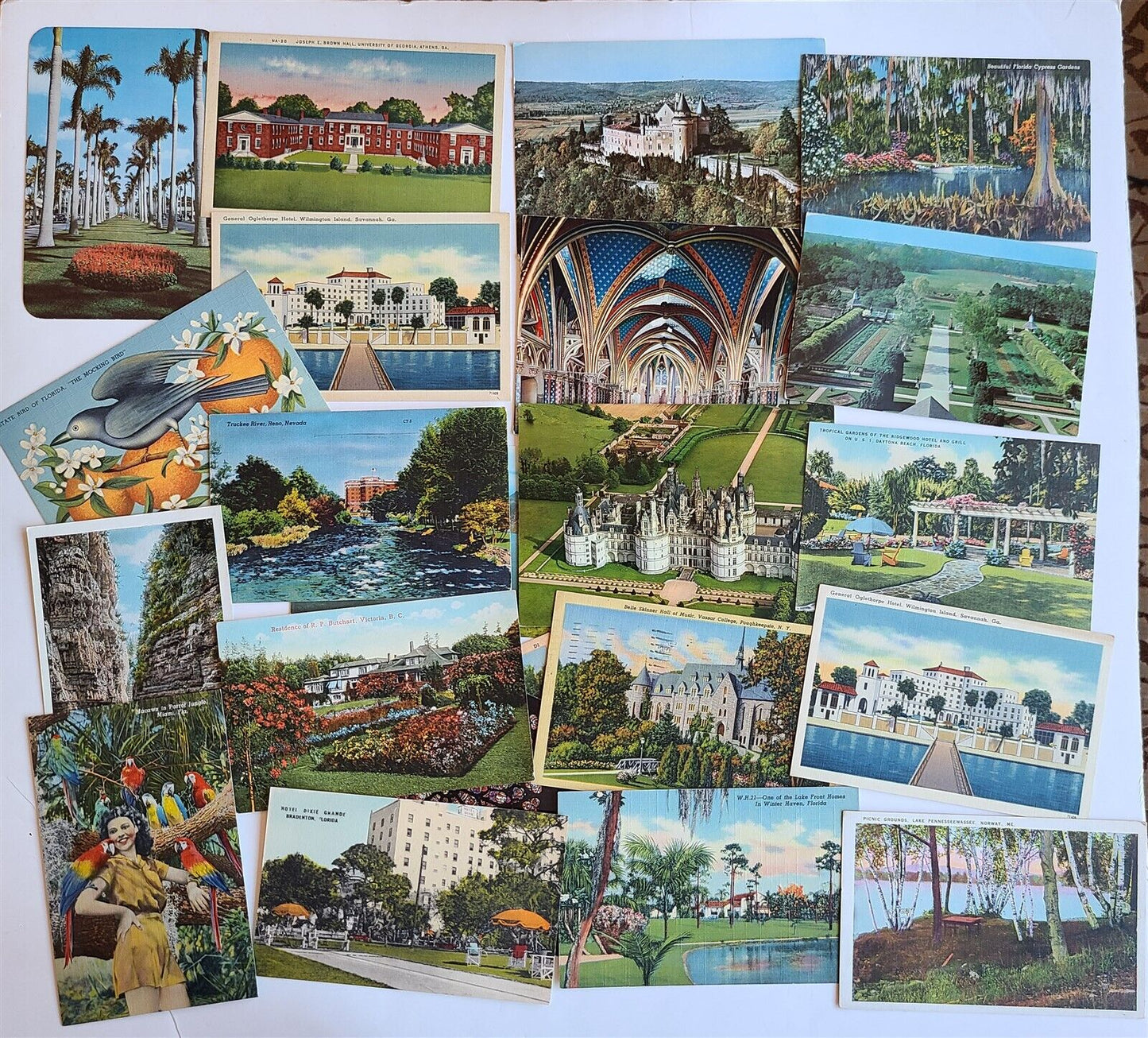 Lot of 510 ANTIQUE & VINTAGE POSTCARDS RPPC TOWN VIEWS GREETINGS mix