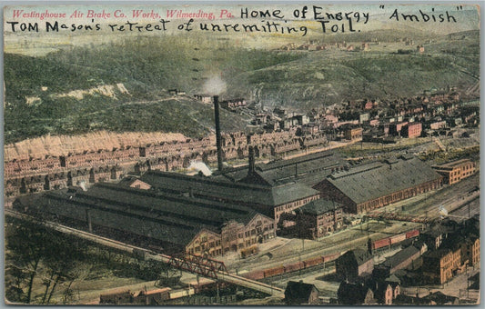 WILMERDING PA WESTLINGHOUSE AIR BRAKE CO. WORKS ANTIQUE POSTCARD
