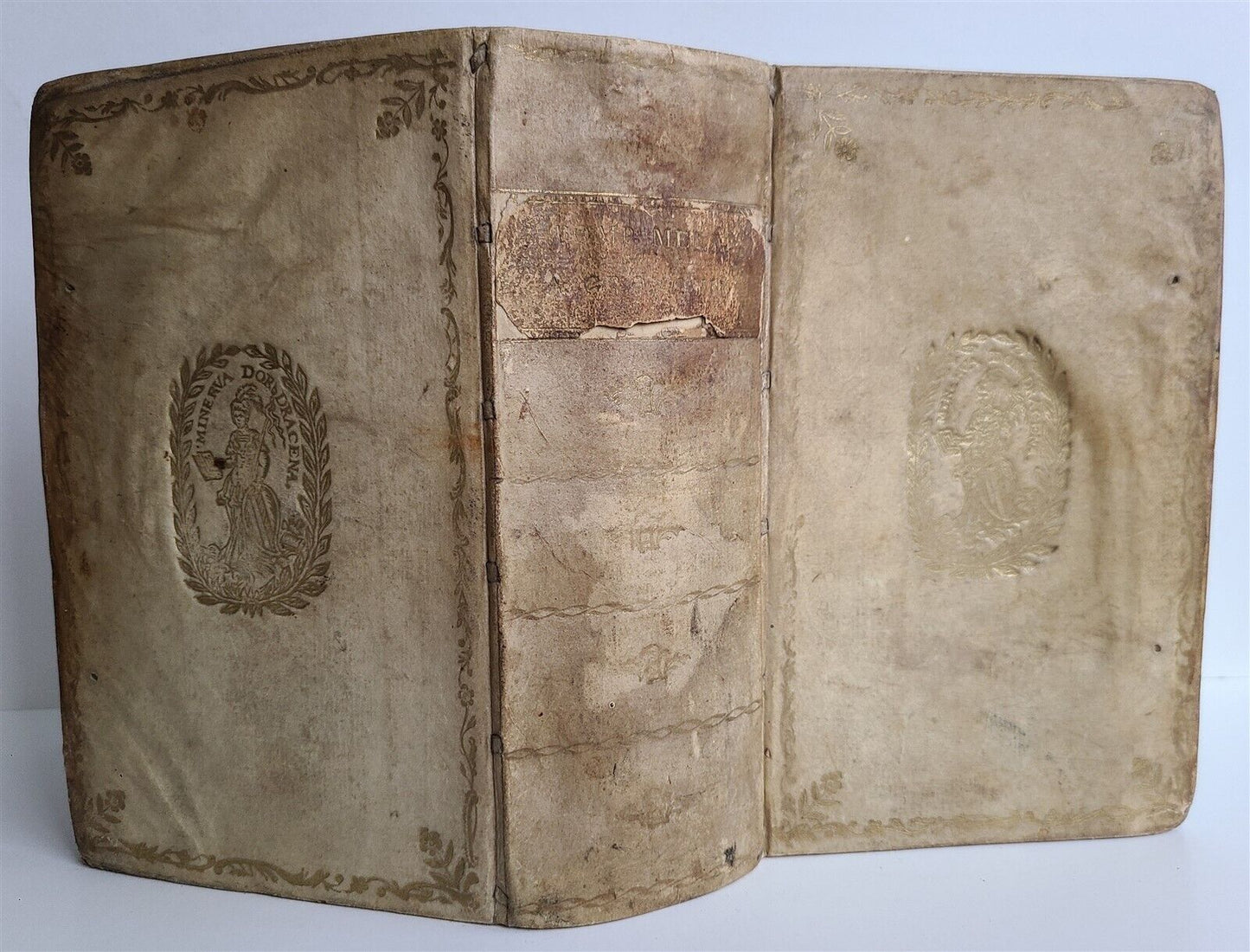 1782 POMPONII MELA De Situ Orbis ARMORIAL VELLUM BINDING antique GEOGRAPHY