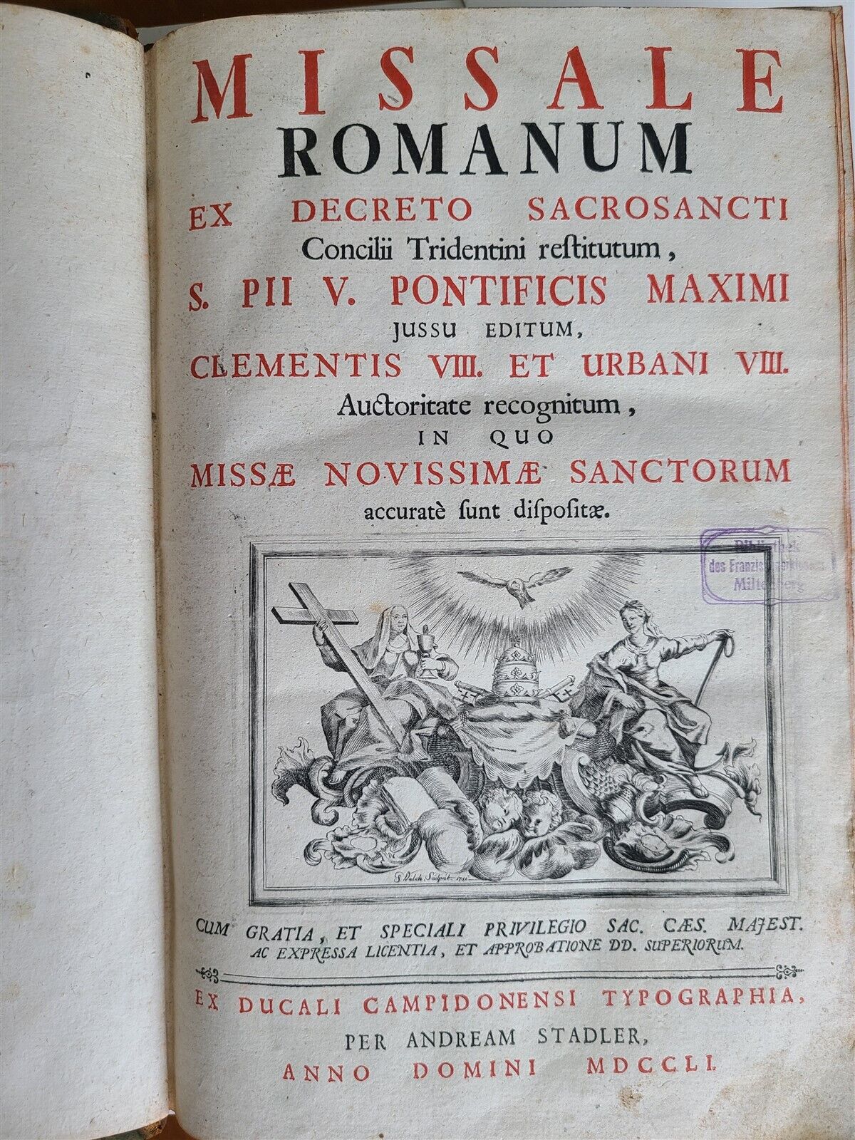 1751 - 1786 MISSALE ROMANO-SERAPHICUM antique FOLIO w/ METAL CORNERS & CLASPS