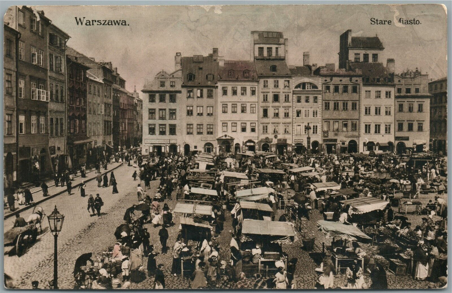 POLAND WARSAW WARSZAWA STARE MIASTO ANTIQUE POSTCARD