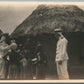 AMERICAN OFFICERS in LIBERIA village AFRICA ANTIQUE REAL PHOTO POSTCARD RPPC