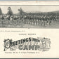 AMERICAN WWI ERA US ARMY GUARD MOUNT ANTIQUE POSTCARD GREETINGS FROM CAMP