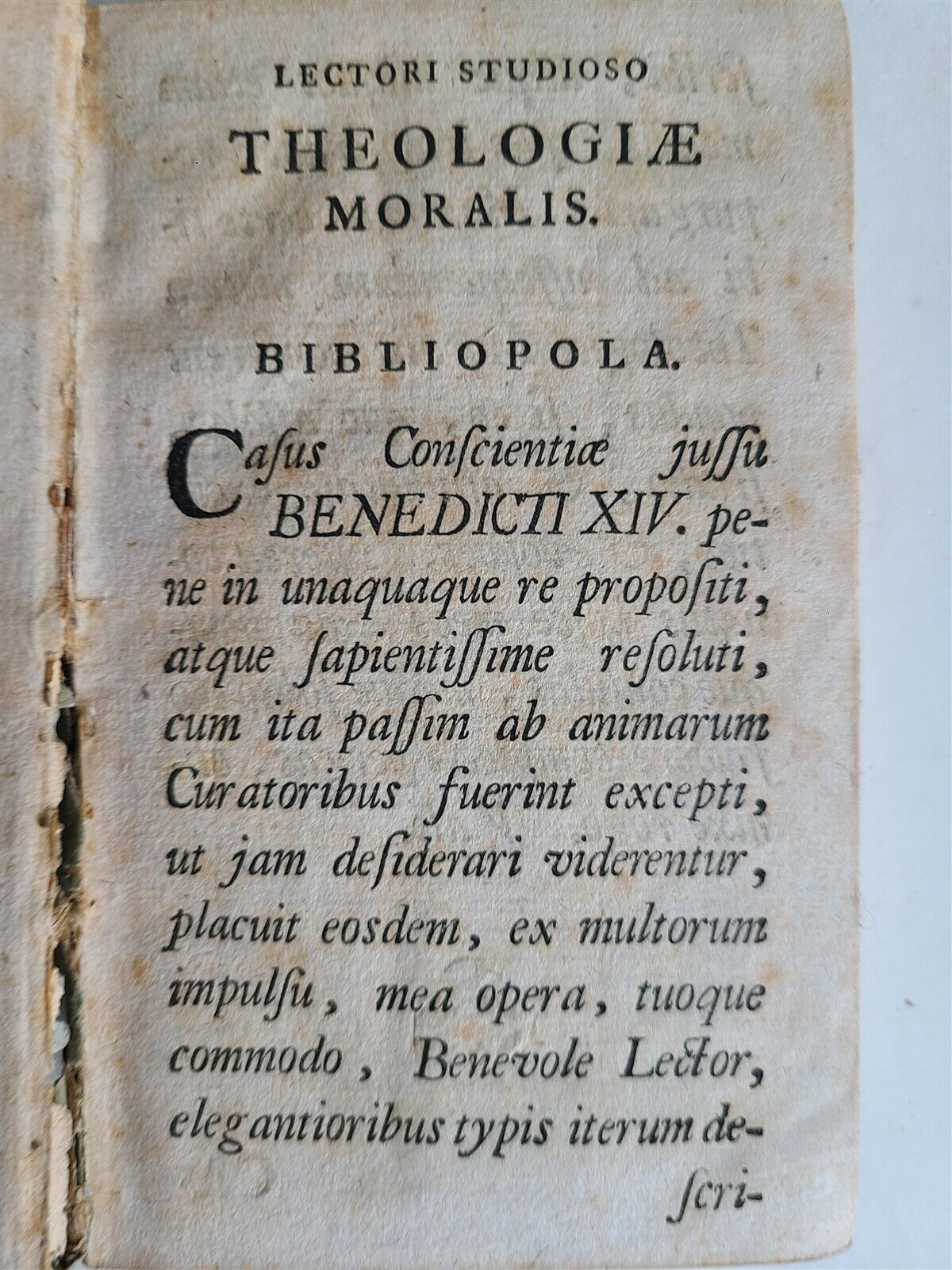 1772 POPE BENEDICT XIV ACTS by Cardinal Prosperi Lambertini antique in ITALIAN