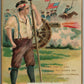 AMERICAN DECORATION DAY GREETINGS WWI ERA ANTIQUE POSTCARD