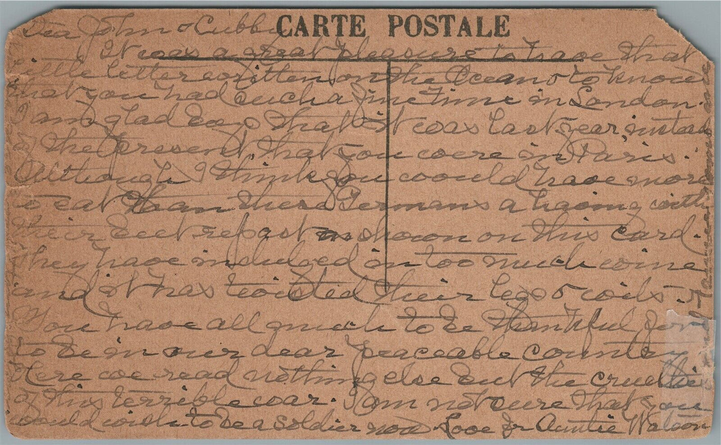 GERMAN ARMY FRENCH COMIC ANTIQUE POSTCARD