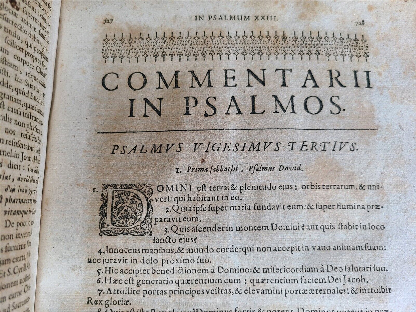 1682 Psalmorum Davidicorum 2 FOLIO VELLUM BOUND VOLUMES antique LATIN BIBLE