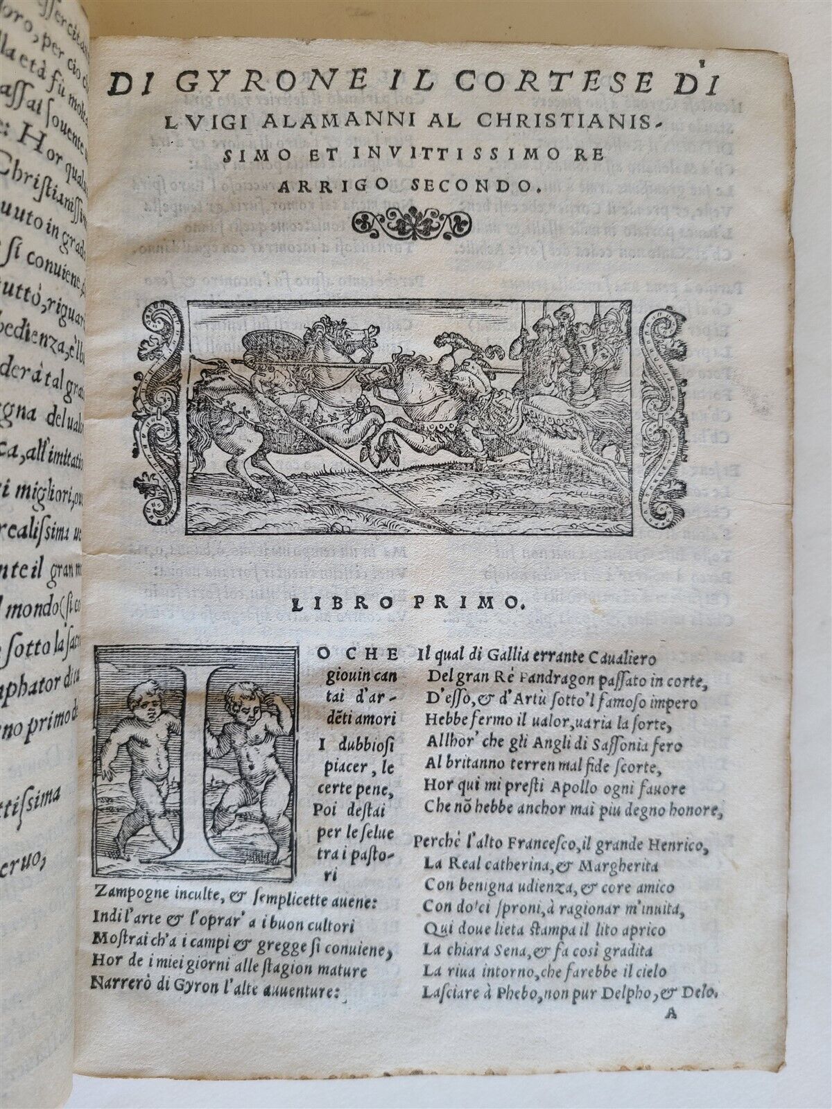 1549 ILLUSTRATED CHIVALRIC NOVEL by Louis ALAMANNI antique Girone il cortese