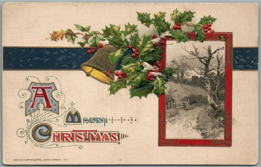 MERRY CHRISTMAS JOHN WINSCH 1911 ANTIQUE POSTCARD