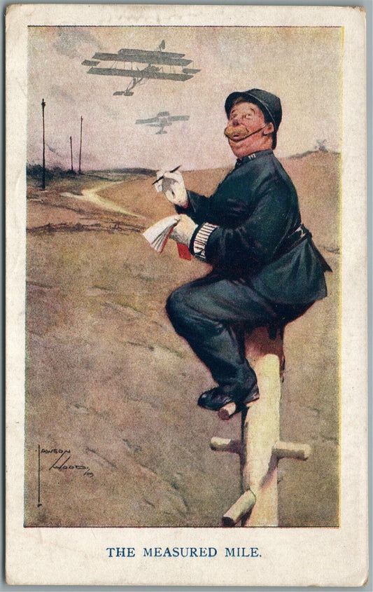 EARLY AVIATION COMIC ANTIQUE POSTCARD