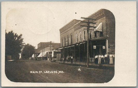 LACLEDE MO MAIN STREET ANTIQUE REAL PHOTO POSTCARD RPPC