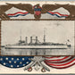USS NEW JERSEY AMERICAN PATRIOTIC ANTIQUE POSTCARD