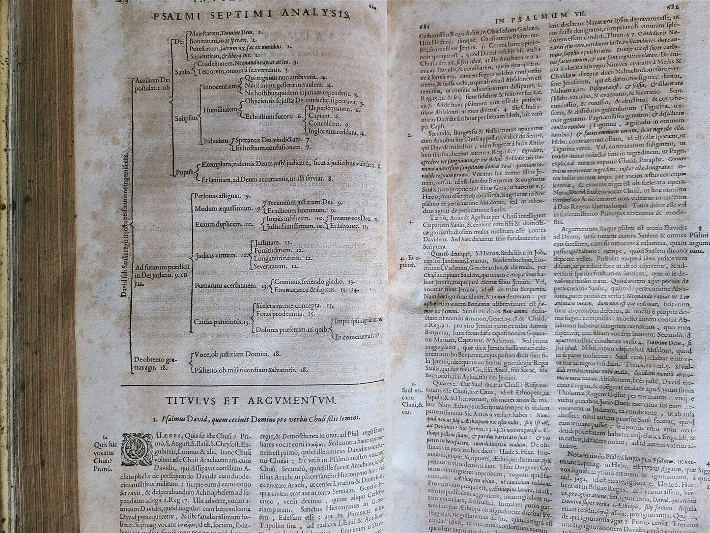 1682 Psalmorum Davidicorum 2 FOLIO VELLUM BOUND VOLUMES antique LATIN BIBLE