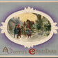 JOYFUL CHRISTMAS 1910 EMBOSSED ANTIQUE POSTCARD by JOHN WINSCH