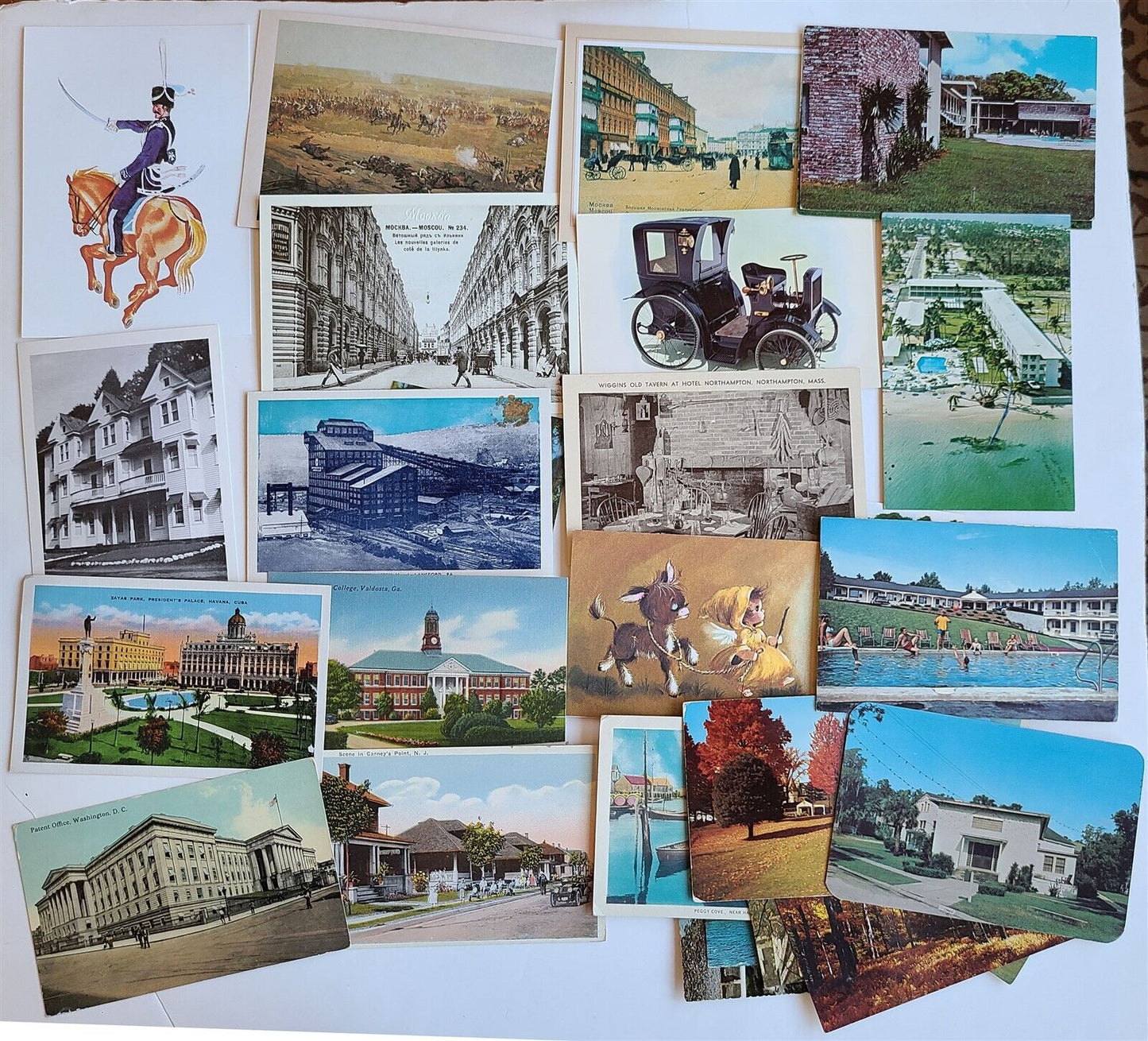 Lot of 510 ANTIQUE & VINTAGE POSTCARDS RPPC TOWN VIEWS GREETINGS mix