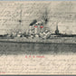 GERMAN MILITARY BATTLESHIP SMS HESSEN ANTIQUE POSTCARD