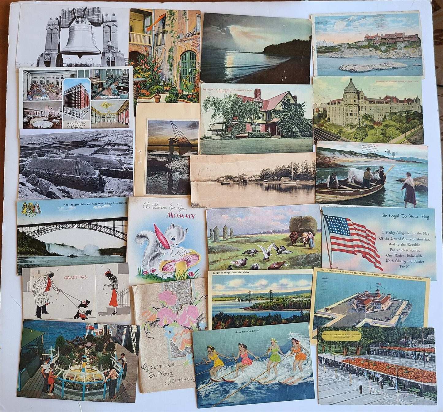 Lot of 510 ANTIQUE & VINTAGE POSTCARDS RPPC TOWN VIEWS GREETINGS mix