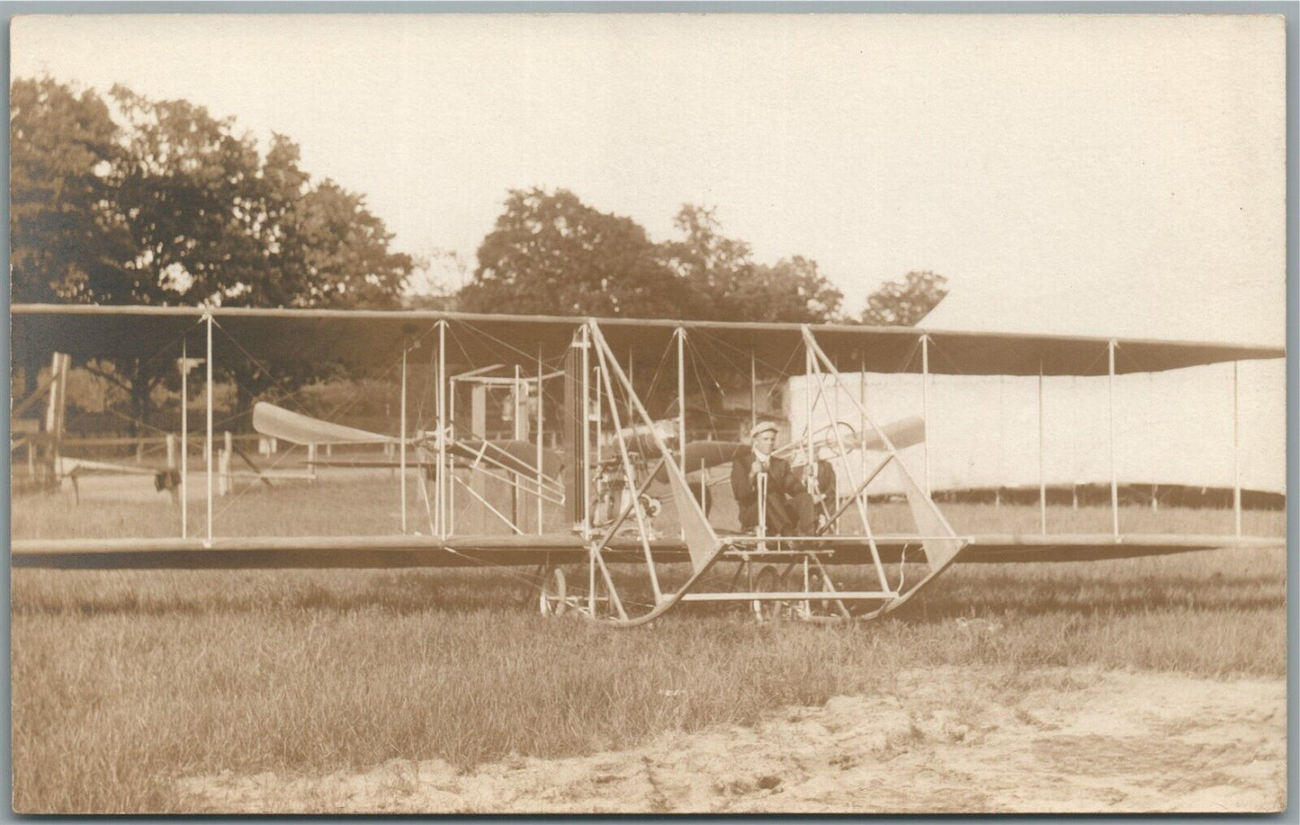 BIPLANE ANTIQUE REAL PHOTO POSTCARD RPPC