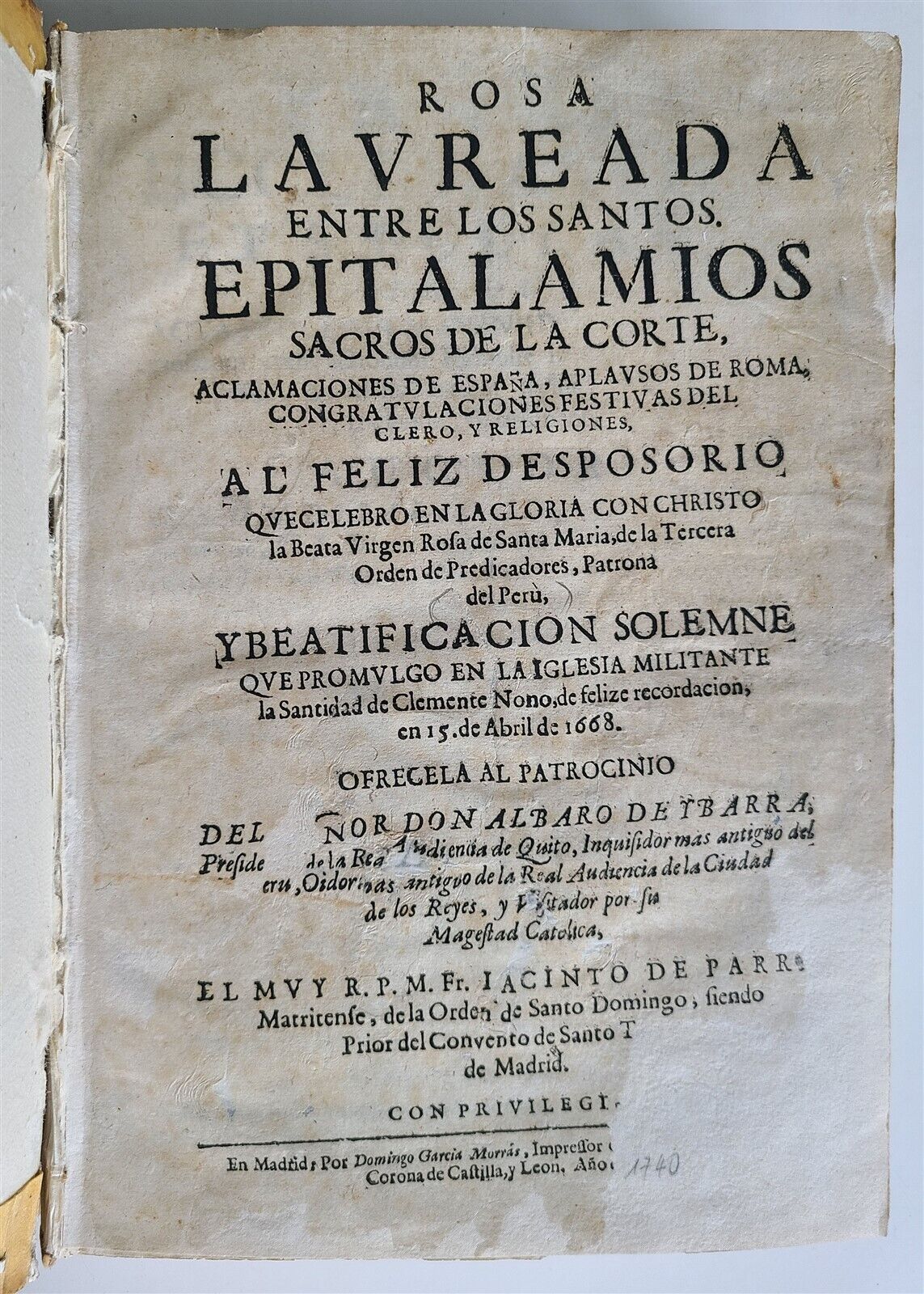 1770 LAW BOOK in SPANISH & LATIN antique VELLUM HAND PAINTED FRONT COVER