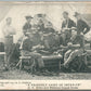 FRIENDLY GAME of SEVEN UP WWI ERA MILITARY ANTIQUE POSTCARD