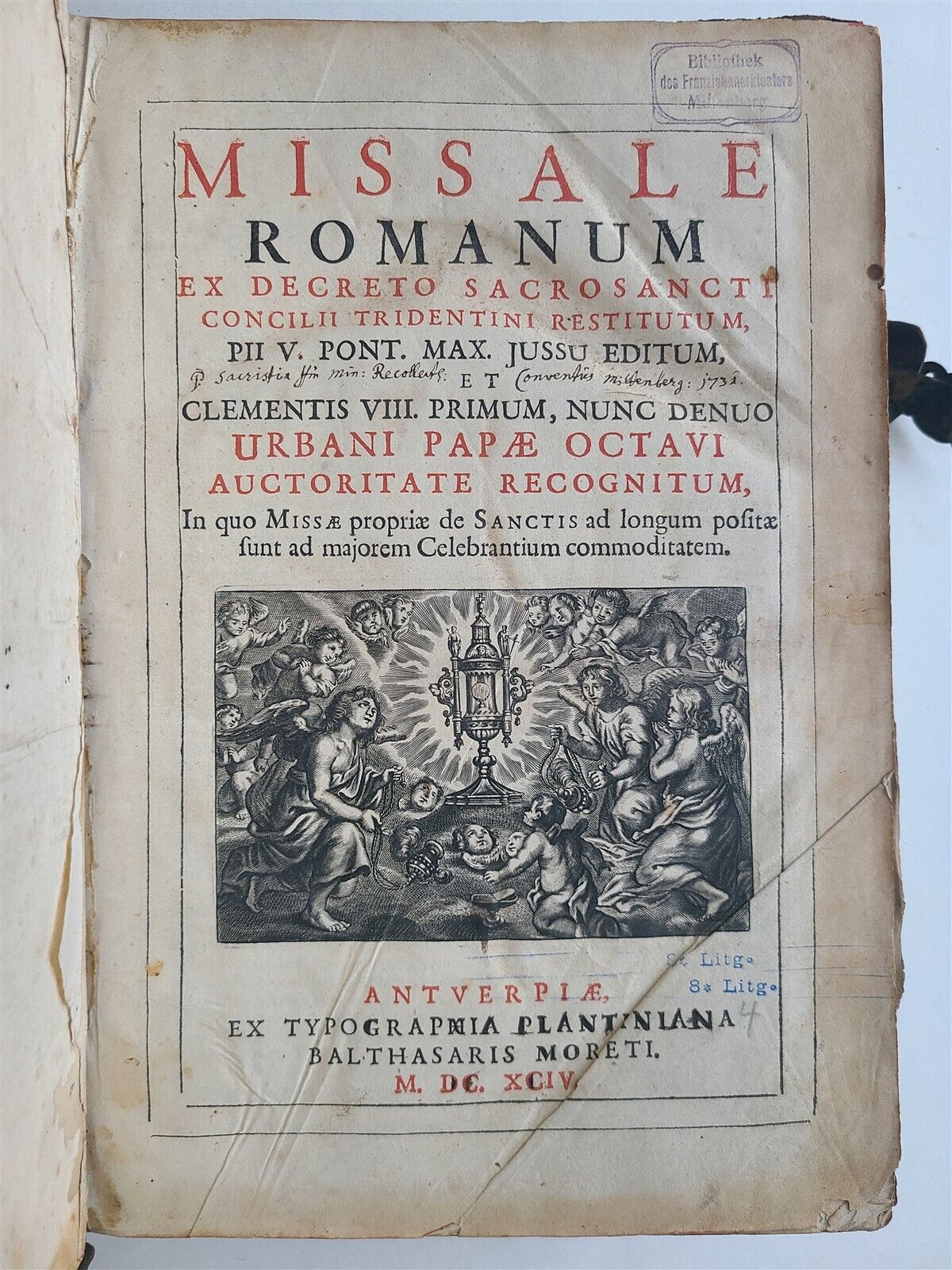 1694 MISSALE ROMANUM antique FOLIO illustrated