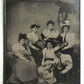 GROUP OF LADIES w/ DOG TINTYPE VICTORIAN PHOTO antique