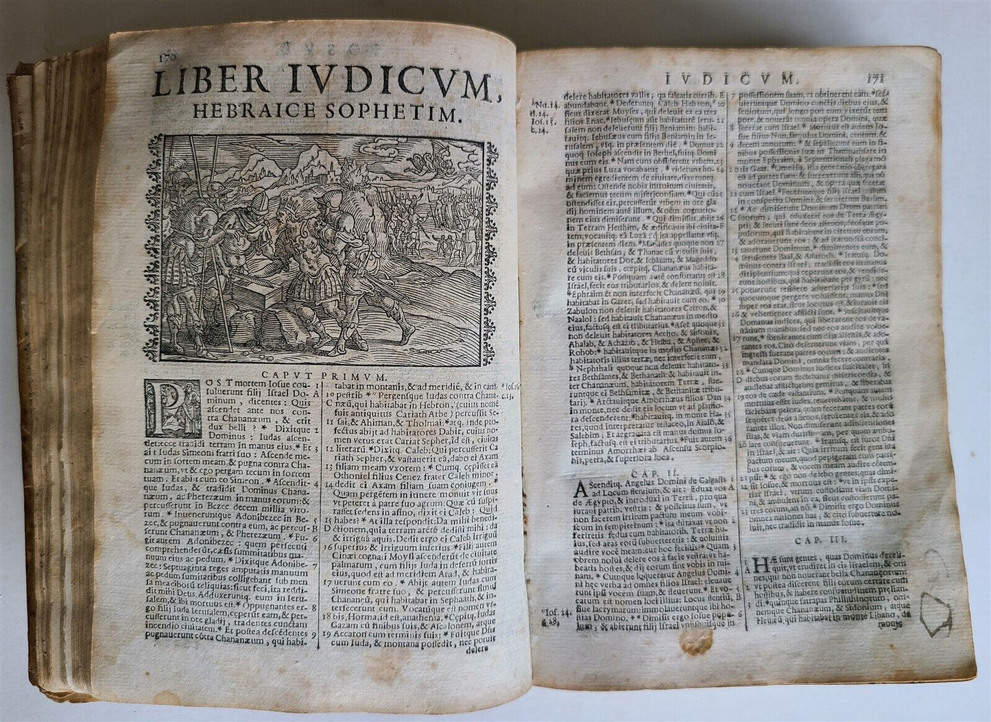 1648 BIBLE ILLUSTRATED in LATIN antique VELLUM BOUND BIBLIA SACRA