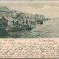 ST. PETERSBURG RUSSIA ENGLISH DOCKS ANTIQUE POSTCARD w/ IMPERIAL STAMPS