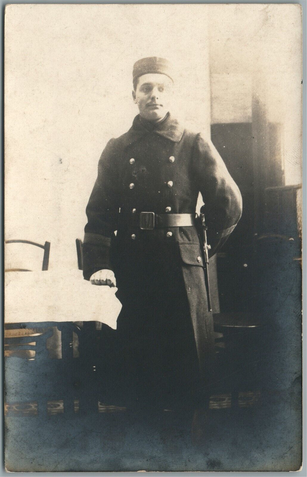 EUROPEAN WWI ERA SOLDIER ANTIQUE REAL PHOTO POSTCARD RPPC