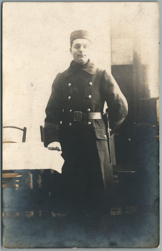 EUROPEAN WWI ERA SOLDIER ANTIQUE REAL PHOTO POSTCARD RPPC