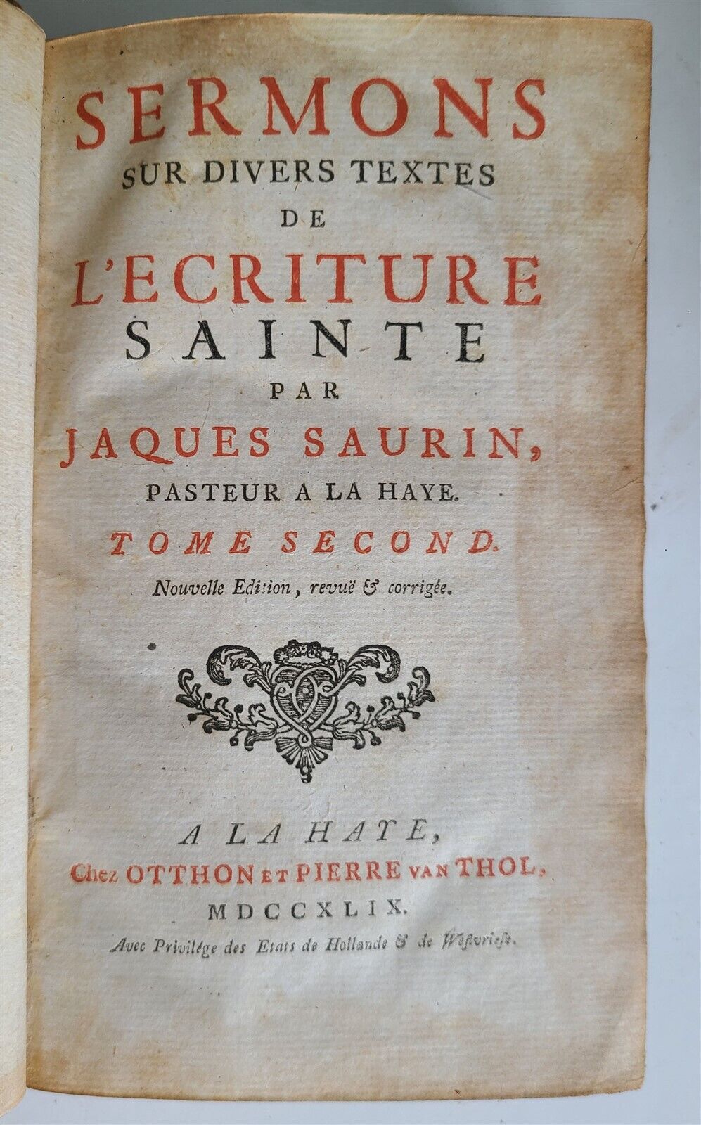 1748-1755 SERMONS by SAURIN 11 VOLUMES antique in FRENCH 18th CENTURY