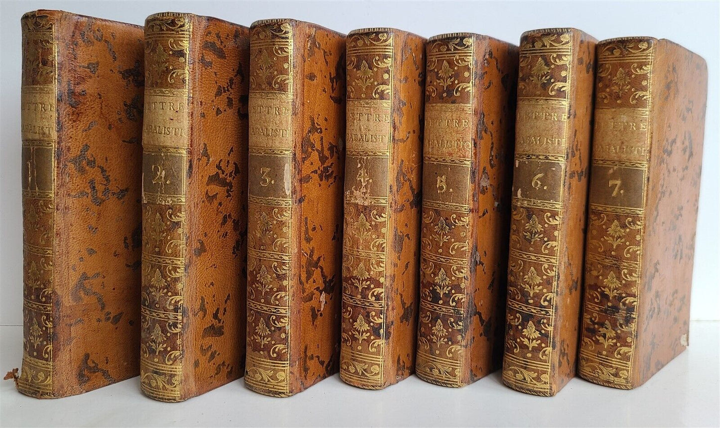 1769 CABALISTIC LETTERS by Jean Baptiste de Boyer 7 VOLUMES in FRENCH antique