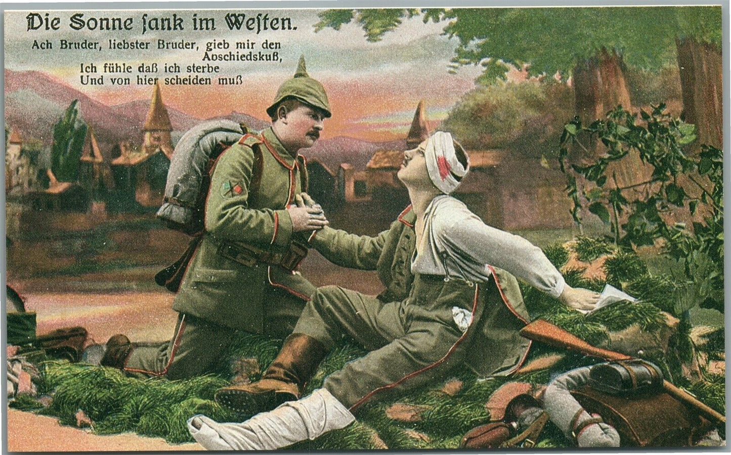 GERMAN WOUNDED SOLDIER WWI ERA ANTIQUE POSTCARD