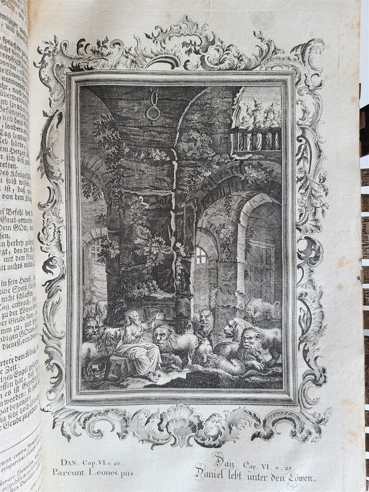 1770 BIBLE in LATIN - GERMAN ILLUSTRATED MASSIVE FOLIOS 2 volumes antique