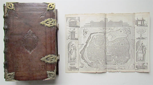 1730 BIBLE in DUTCH ILLUSTRATED w/ MAPS antique MASSIVE FOLIO BIBLIA