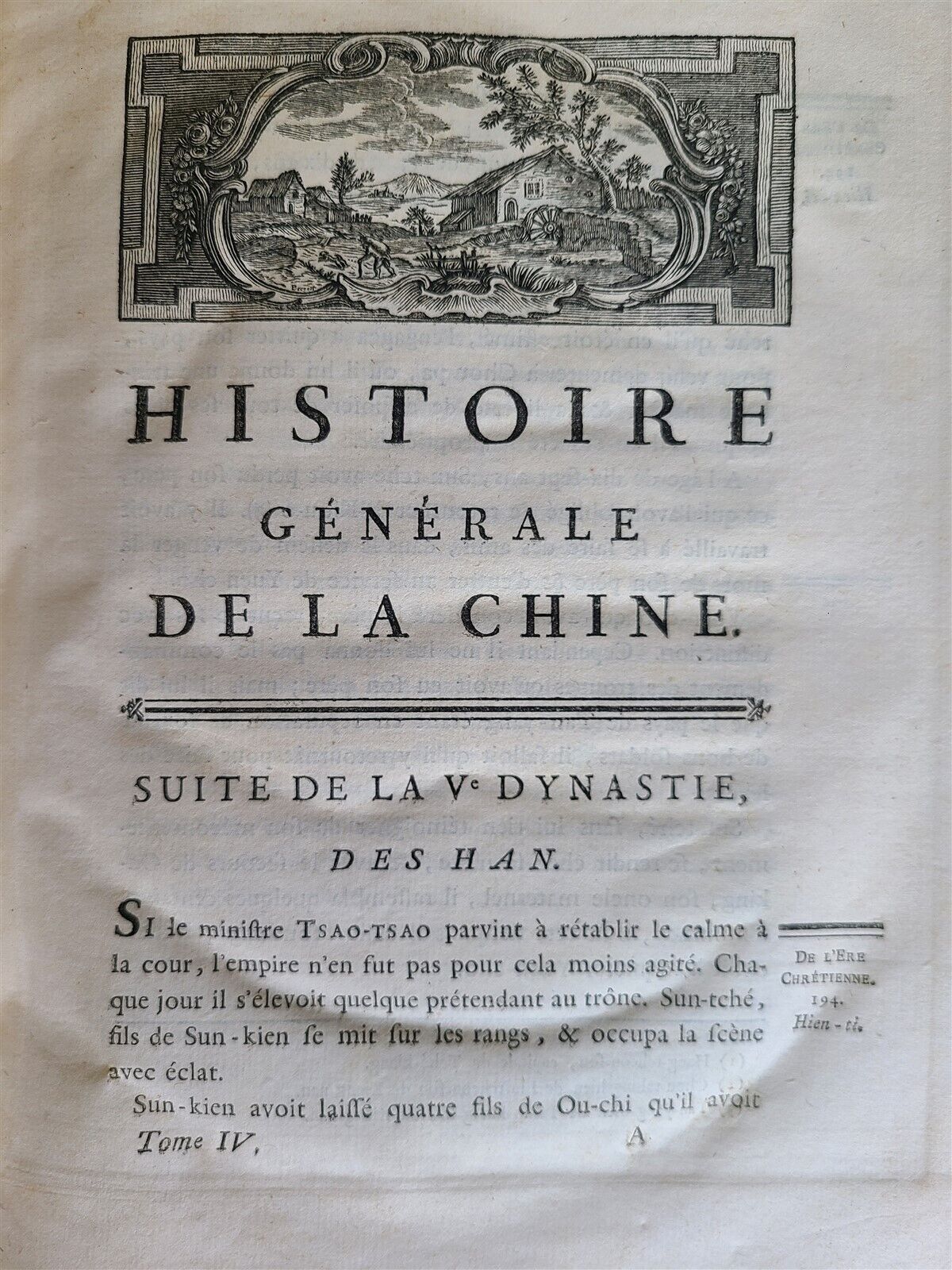 1777 GENERAL HISTORY of CHINA by Moyriac de Mailla 3 VOLUMES antique in FRENCH