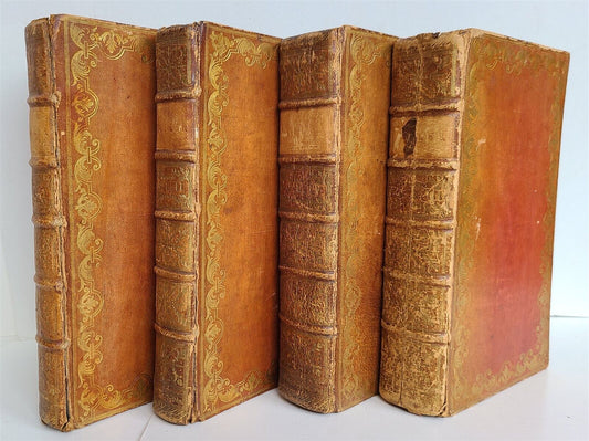 1711-1713 LUCUBRATIONS of ISAAC BICKERSTAFF antique 4 VOLUMES FINE BINDING