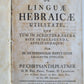1763 HEBREW LANGUAGE TREATISE in LATIN antique by R.F.C. PLATNER JUDAICA
