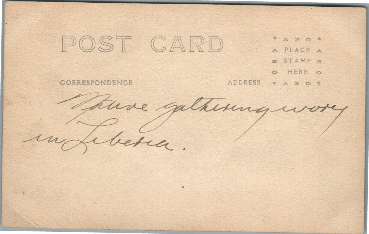 AMERICANS in LIBERIA AFRICA ANTIQUE REAL PHOTO POSTCARD RPPC
