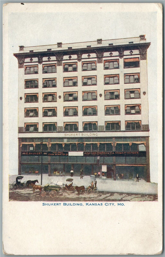 KANSAS CITY MO SHUKERT BUILDING ANTIQUE POSTCARD