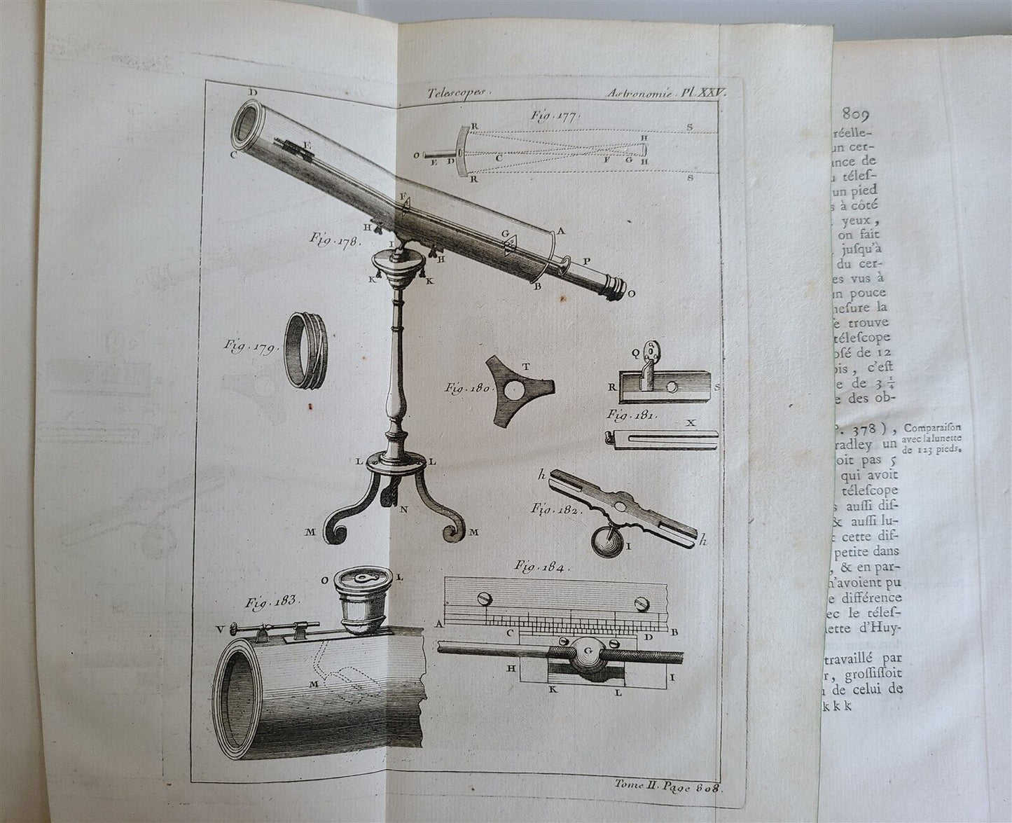 1771 ASTRONOMY by Joseph M. de La Lande 2 VOLUMES ILLUSTRATED antique in FRENCH