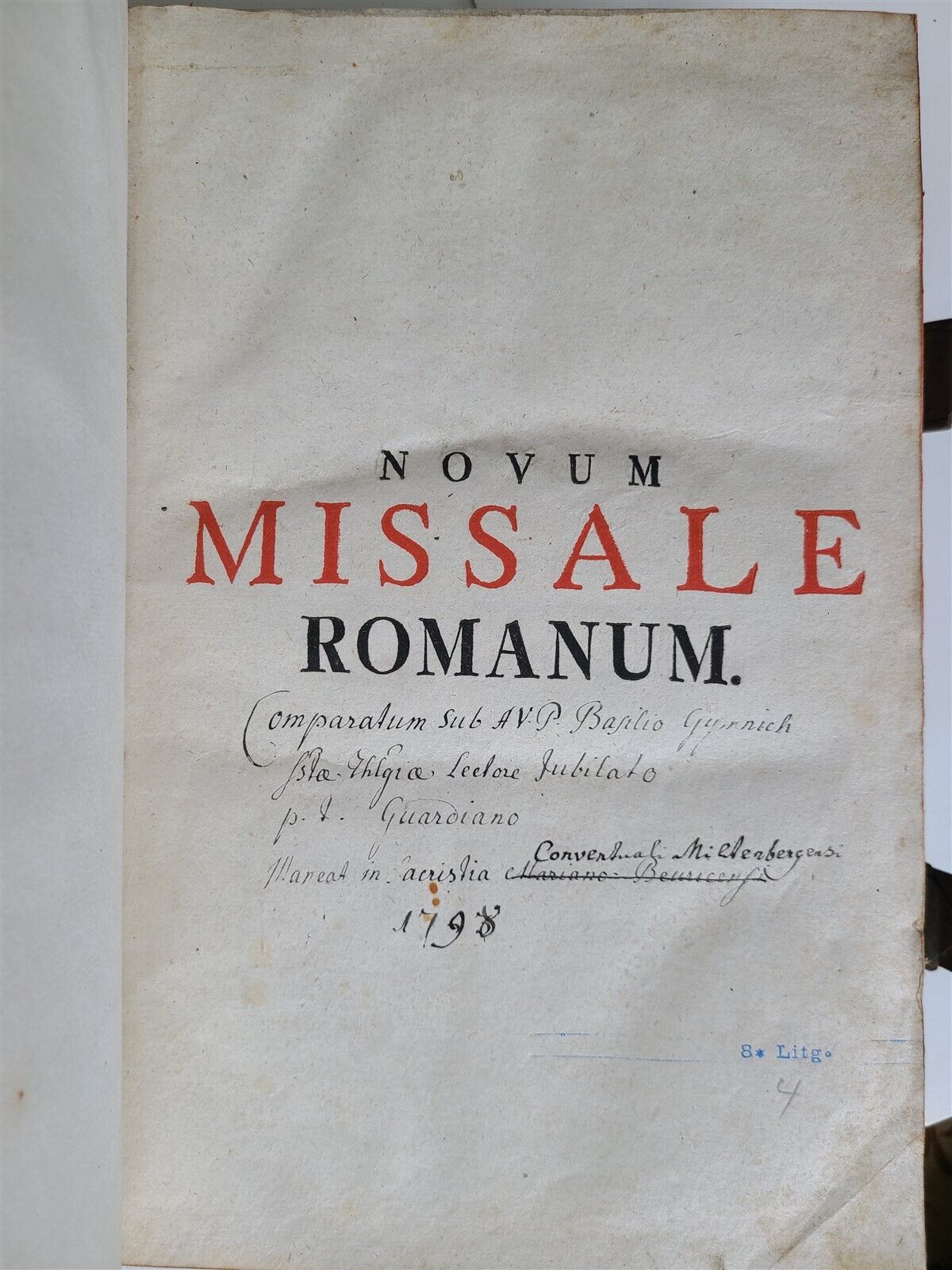 1751 - 1786 MISSALE ROMANO-SERAPHICUM antique FOLIO w/ METAL CORNERS & CLASPS