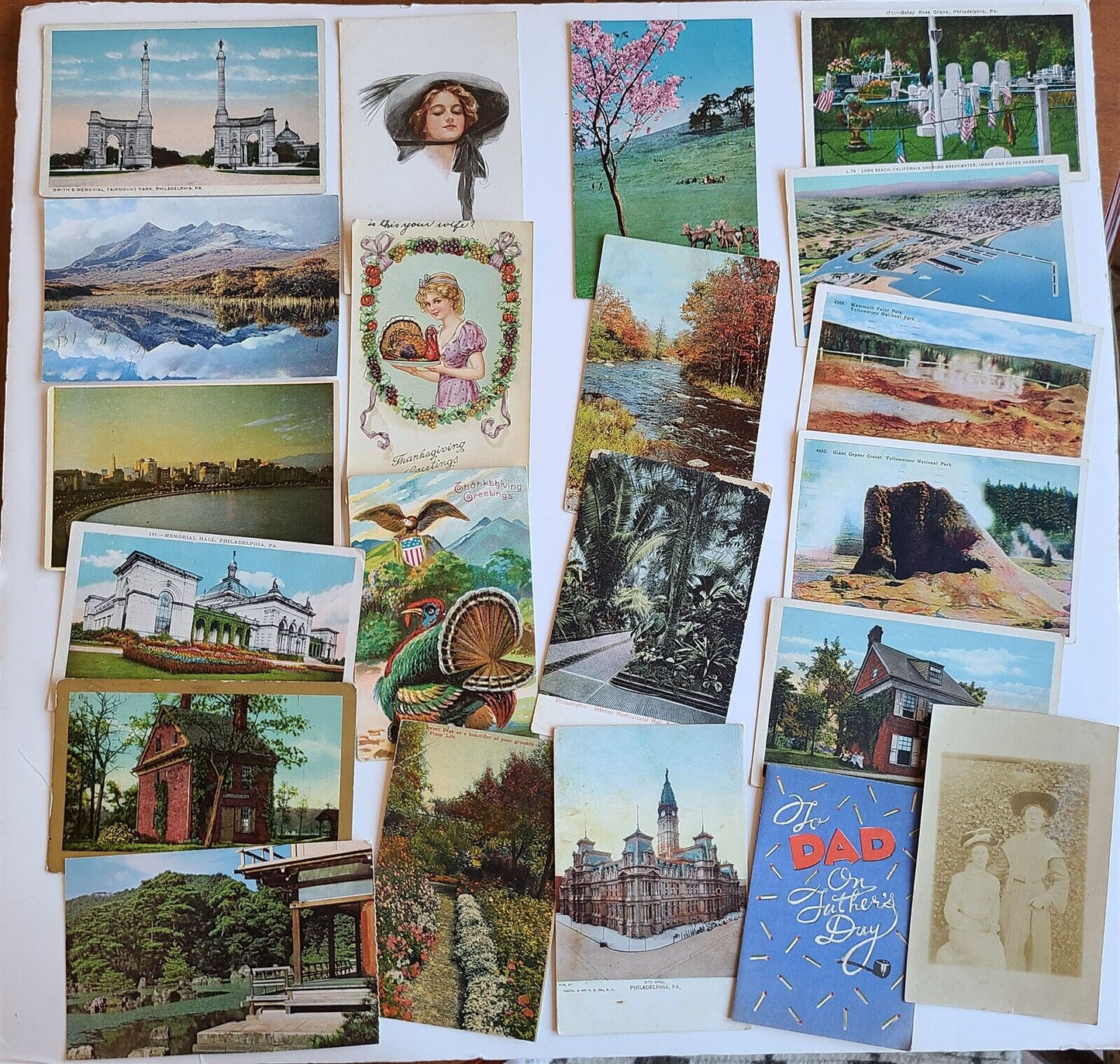 Lot of 510 ANTIQUE & VINTAGE POSTCARDS RPPC TOWN VIEWS GREETINGS mix