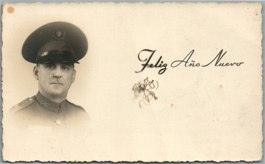 SPANISH CIVIL WAR ERA OFFICER VINTAGE REAL PHOTO POSTCARD RPPC