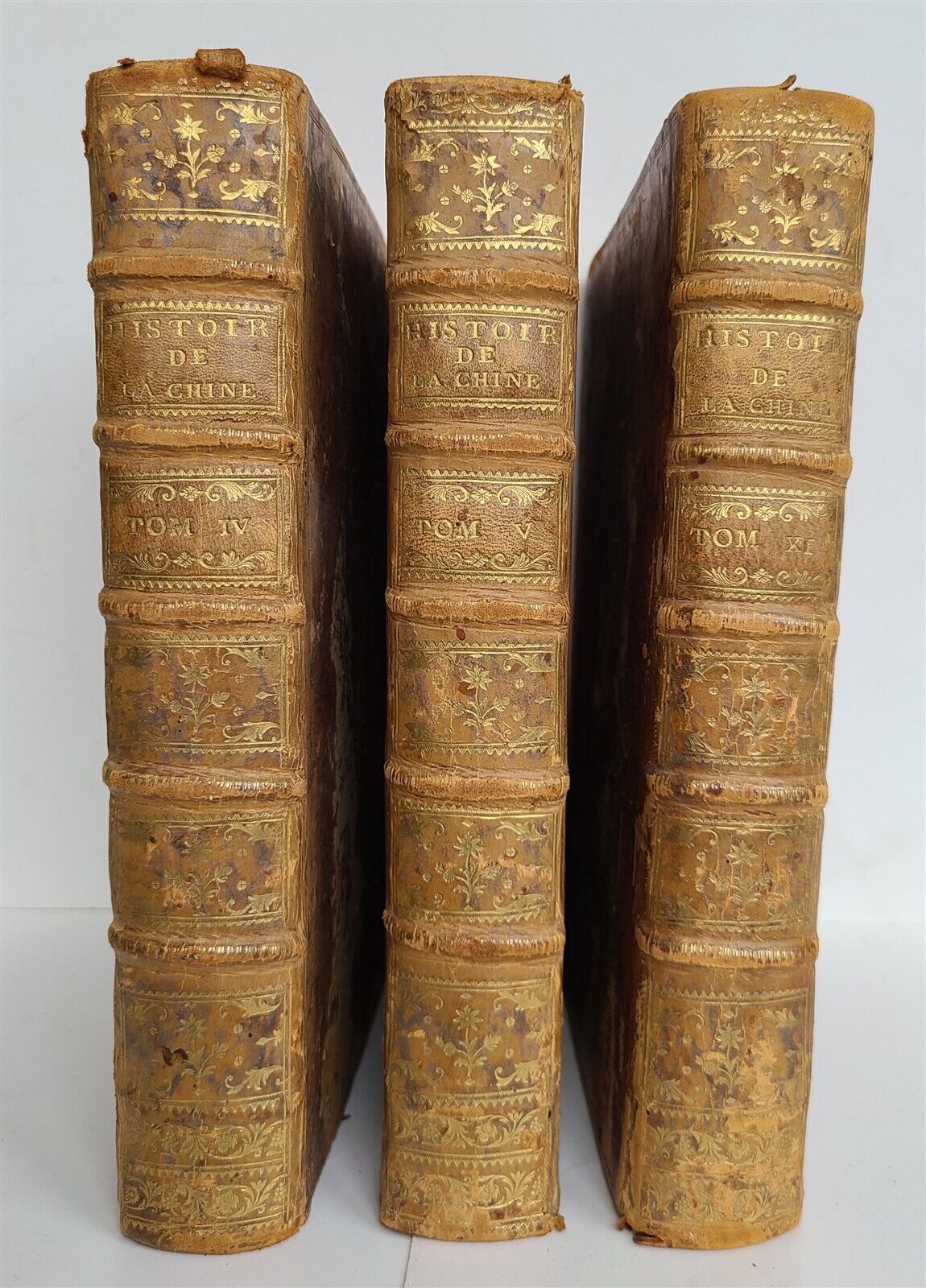 1777 GENERAL HISTORY of CHINA by Moyriac de Mailla 3 VOLUMES antique in FRENCH