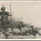 NAVAL BATTLE ANTIQUE REAL PHOTO POSTCARD RPPC
