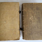 1770 BIBLE in GERMAN & LATIN ILLUSTRATED 2 FOLIO VOLUMES antique PIGSKIN BINDING