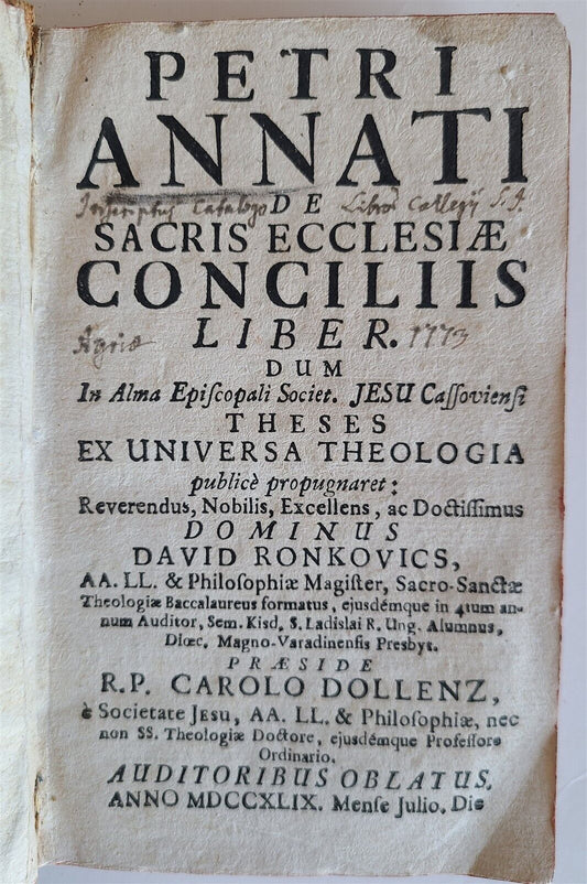 1799 PETRI ANNATI SACRIS ECCLESIAE CONCILIIS antique PHILOSOPHY